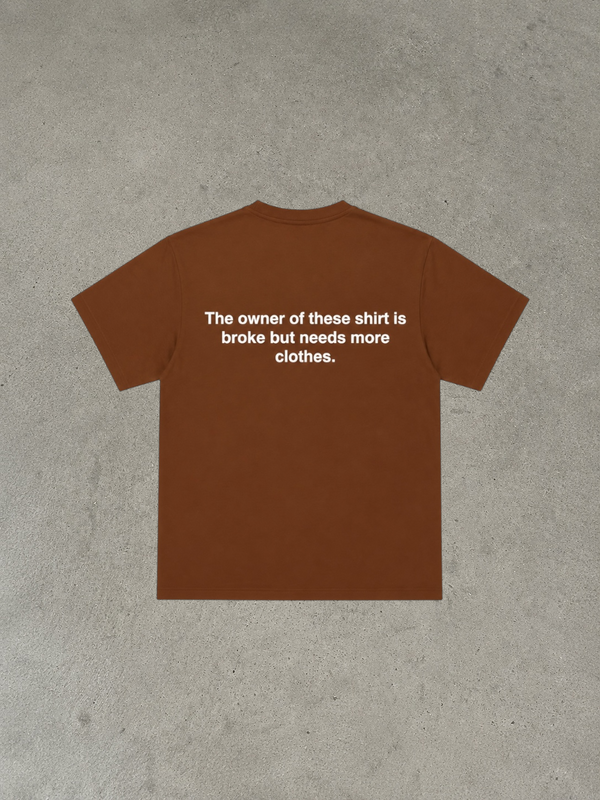 BROWN TEXTED TEE