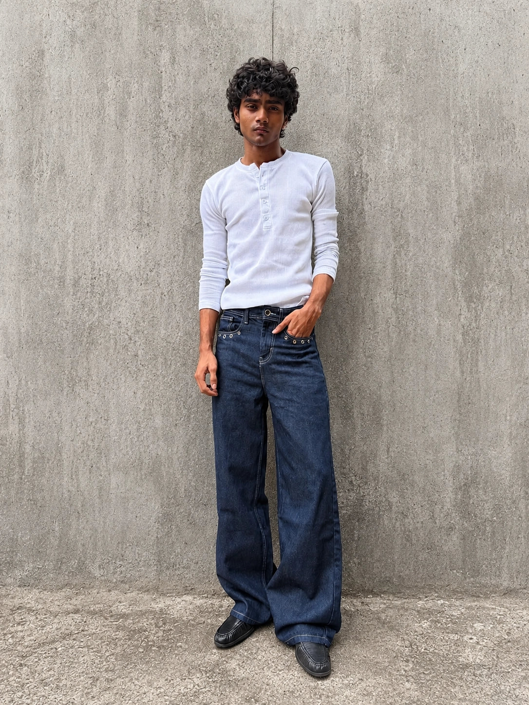 HENLEY WHITE TIGHTFIT