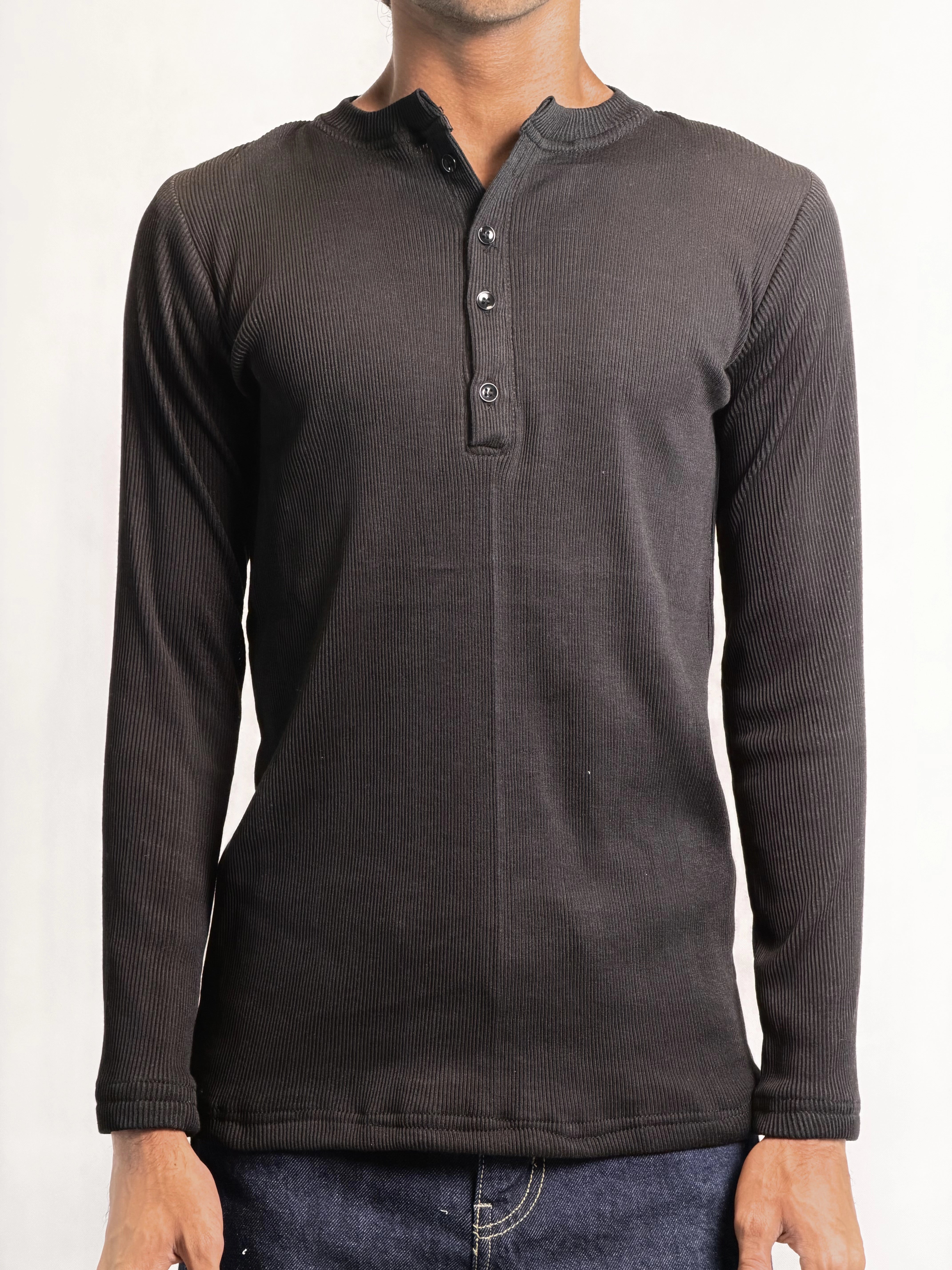 HENLEY BLACK TIGHTFIT