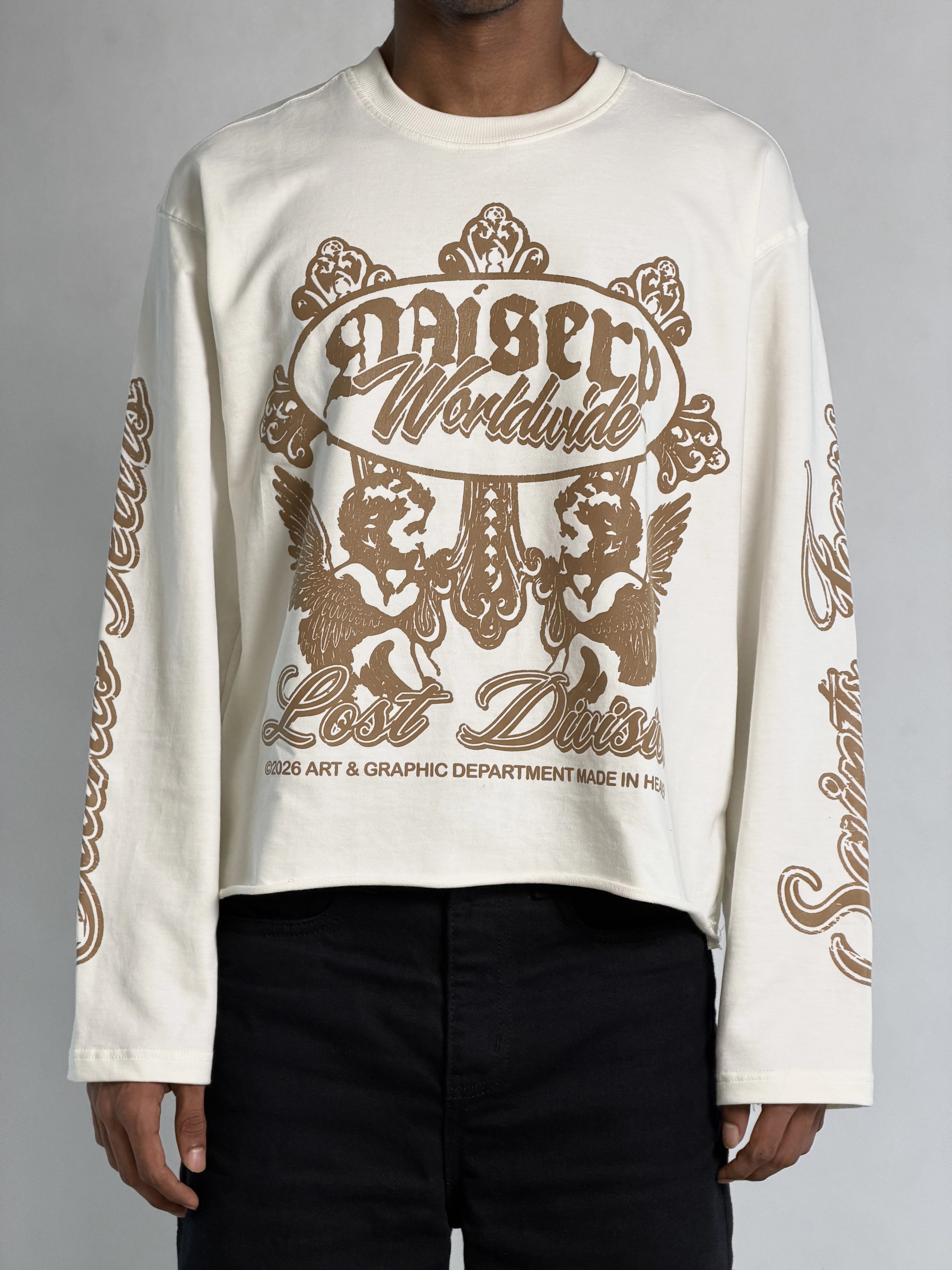 LOST WHITE CROPPED TEE