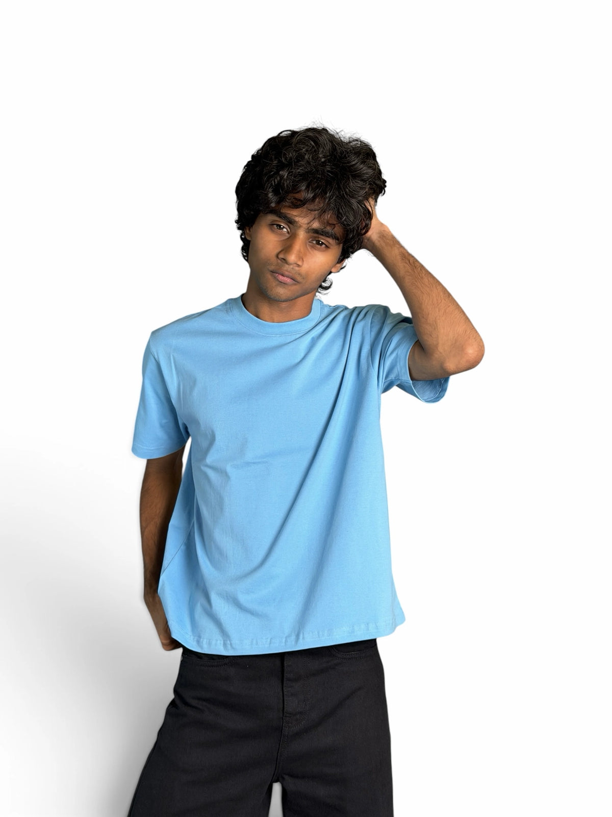 BV SKY BLUE CROPPED TEE