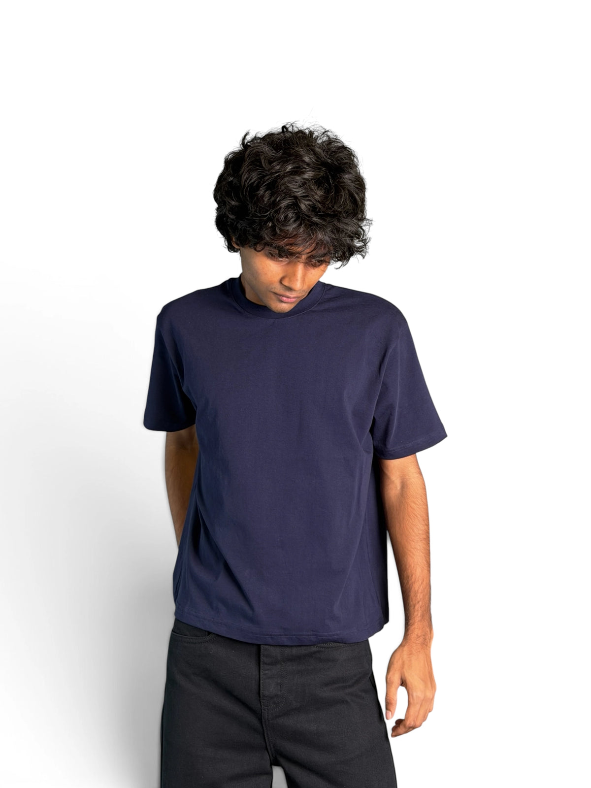 BV NAVY BLUE CROPPED TEE
